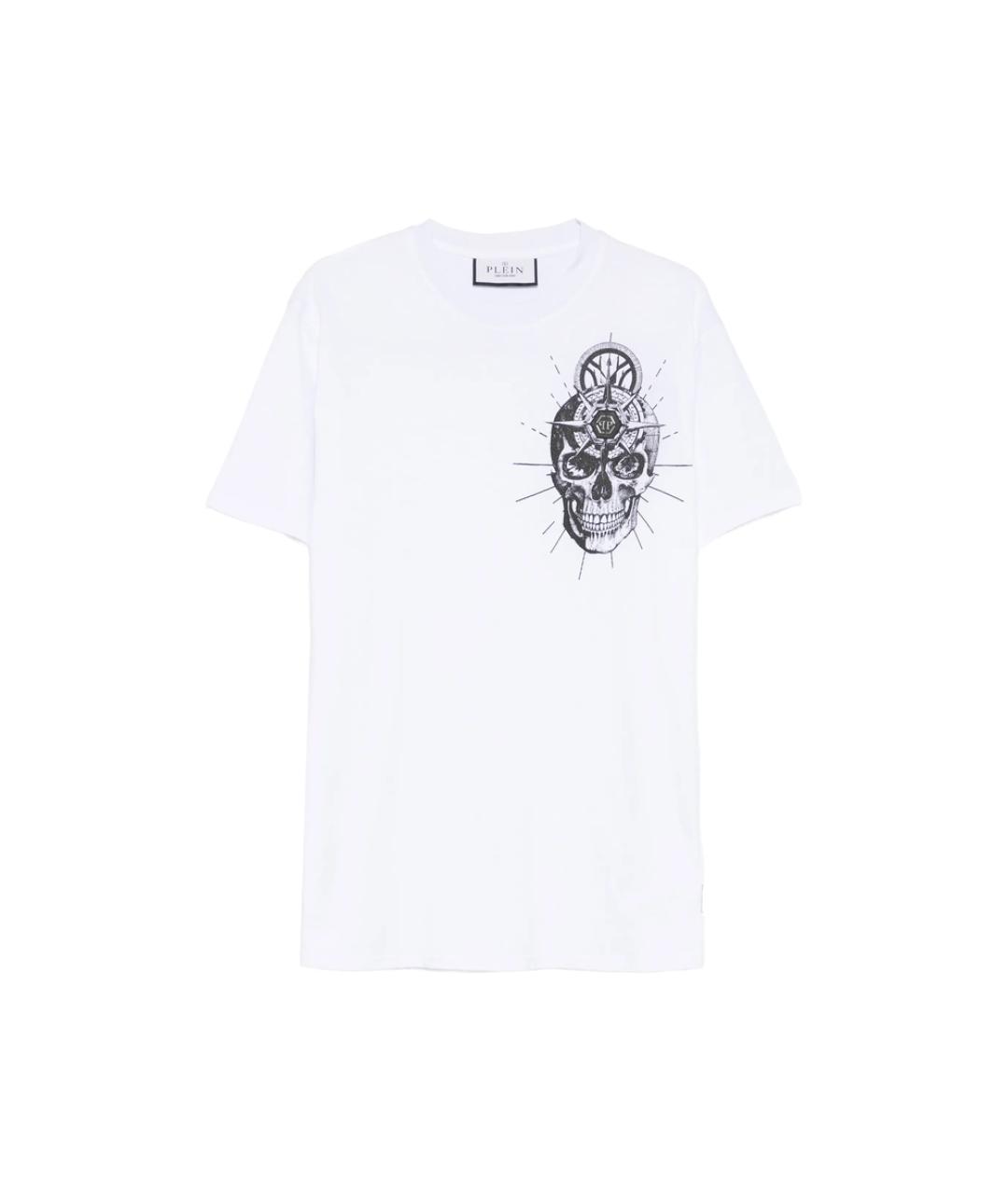 PHILIPP PLEIN Белая хлопковая футболка, фото 1