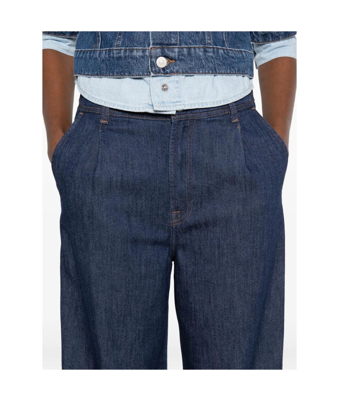 7 FOR ALL MANKIND Синие хлопковые джинсы клеш, фото 5