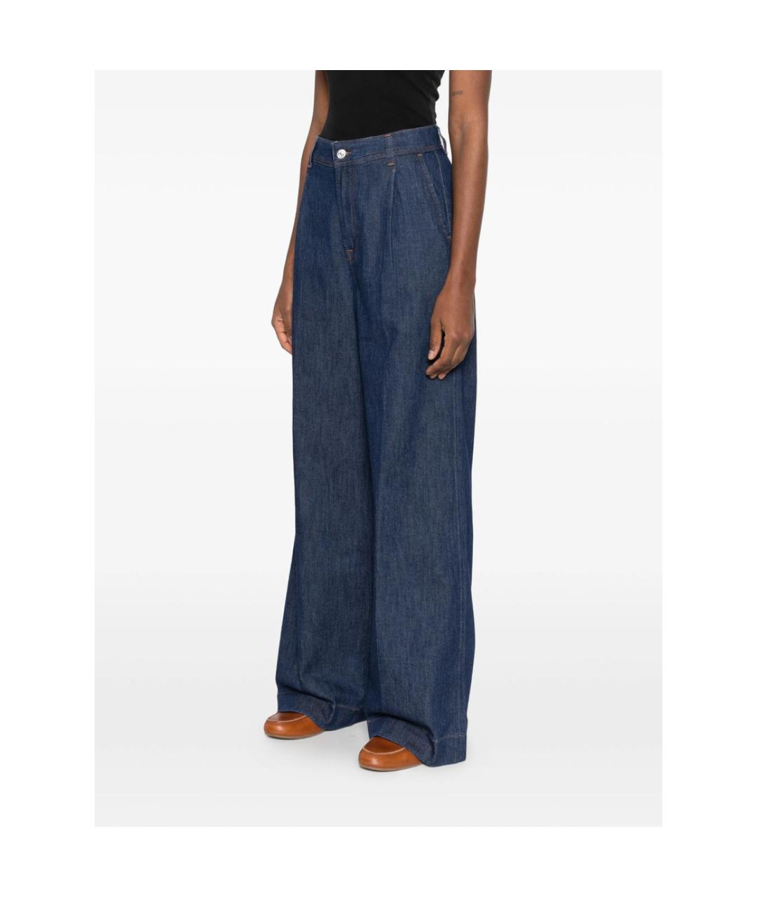7 FOR ALL MANKIND Синие хлопковые джинсы клеш, фото 2