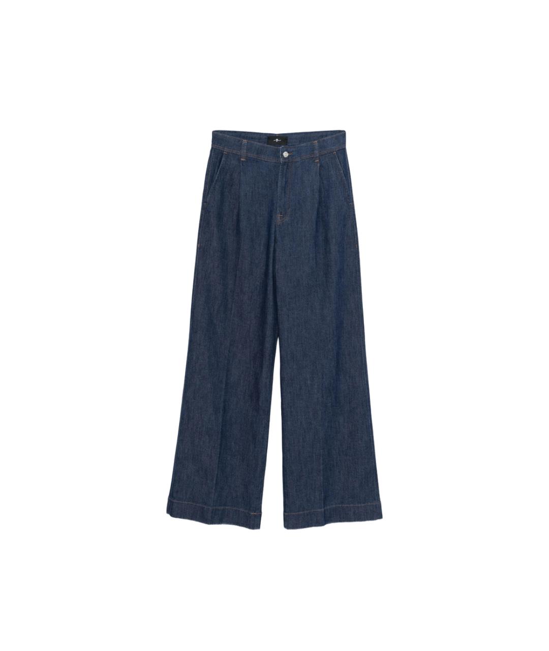 7 FOR ALL MANKIND Синие хлопковые джинсы клеш, фото 1
