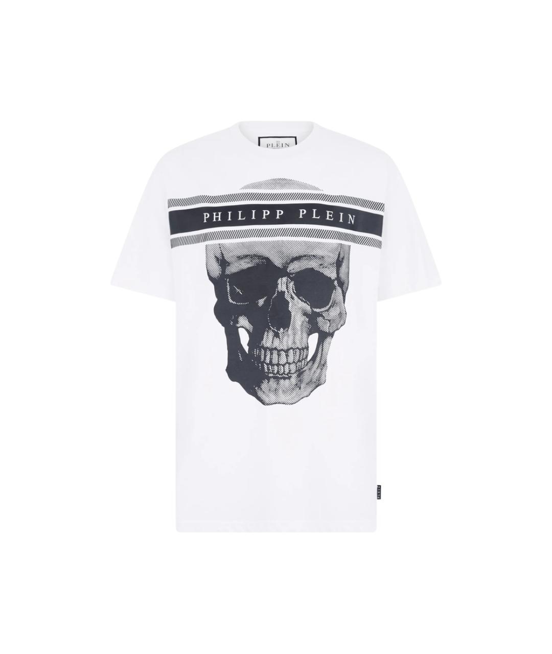 PHILIPP PLEIN Белая хлопковая футболка, фото 1