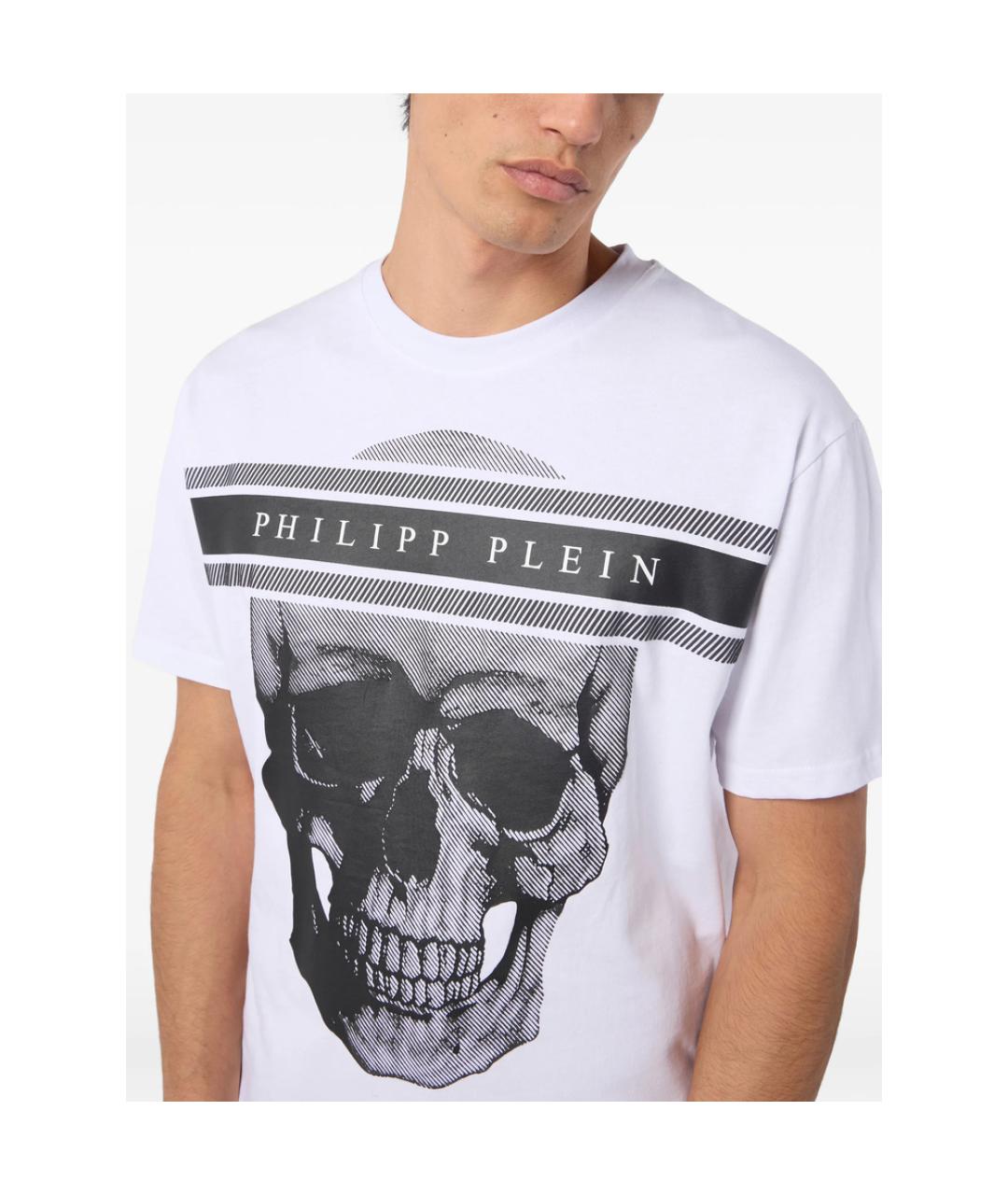 PHILIPP PLEIN Белая хлопковая футболка, фото 3