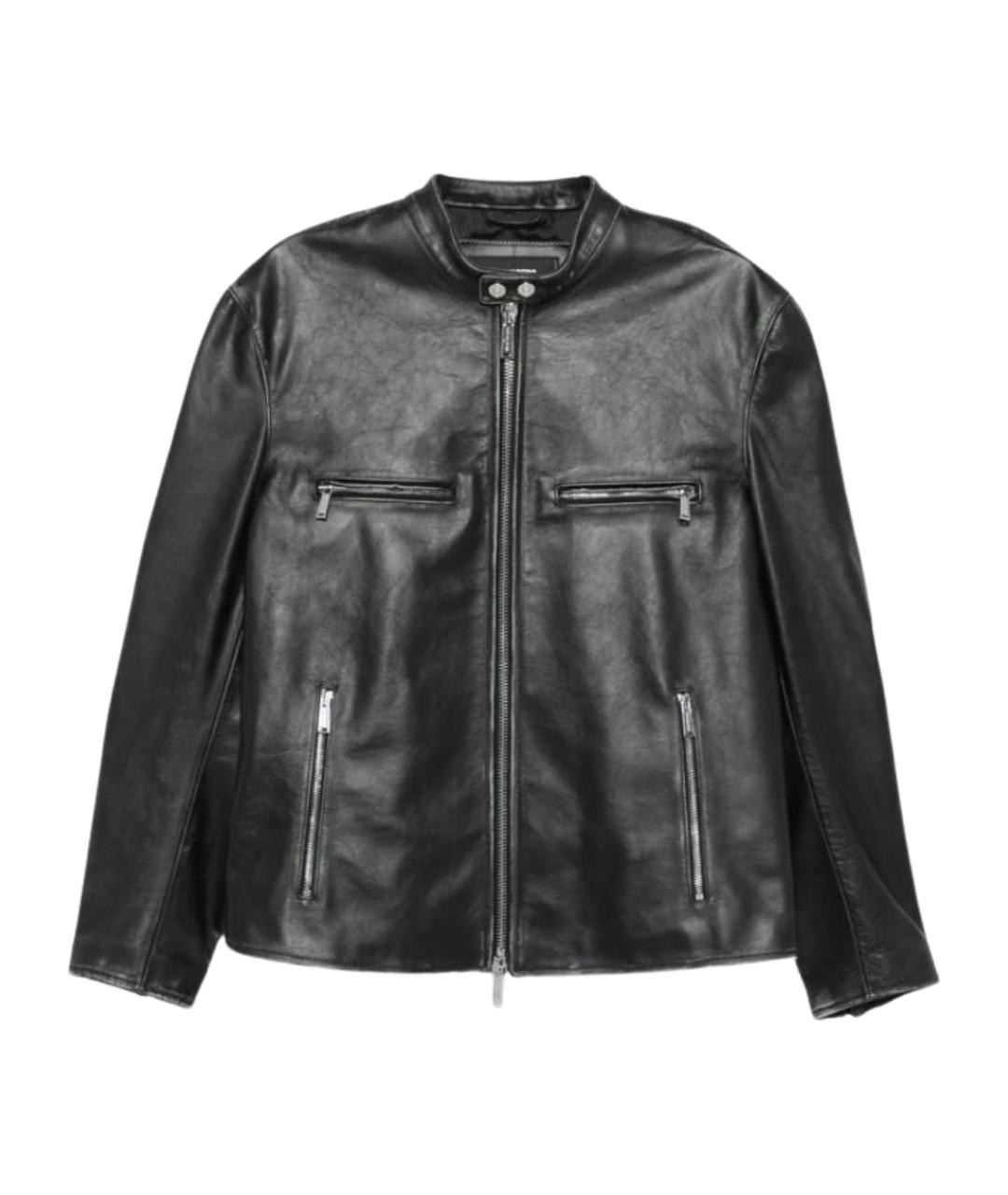 DSQUARED2 Черная кожаная куртка, фото 1