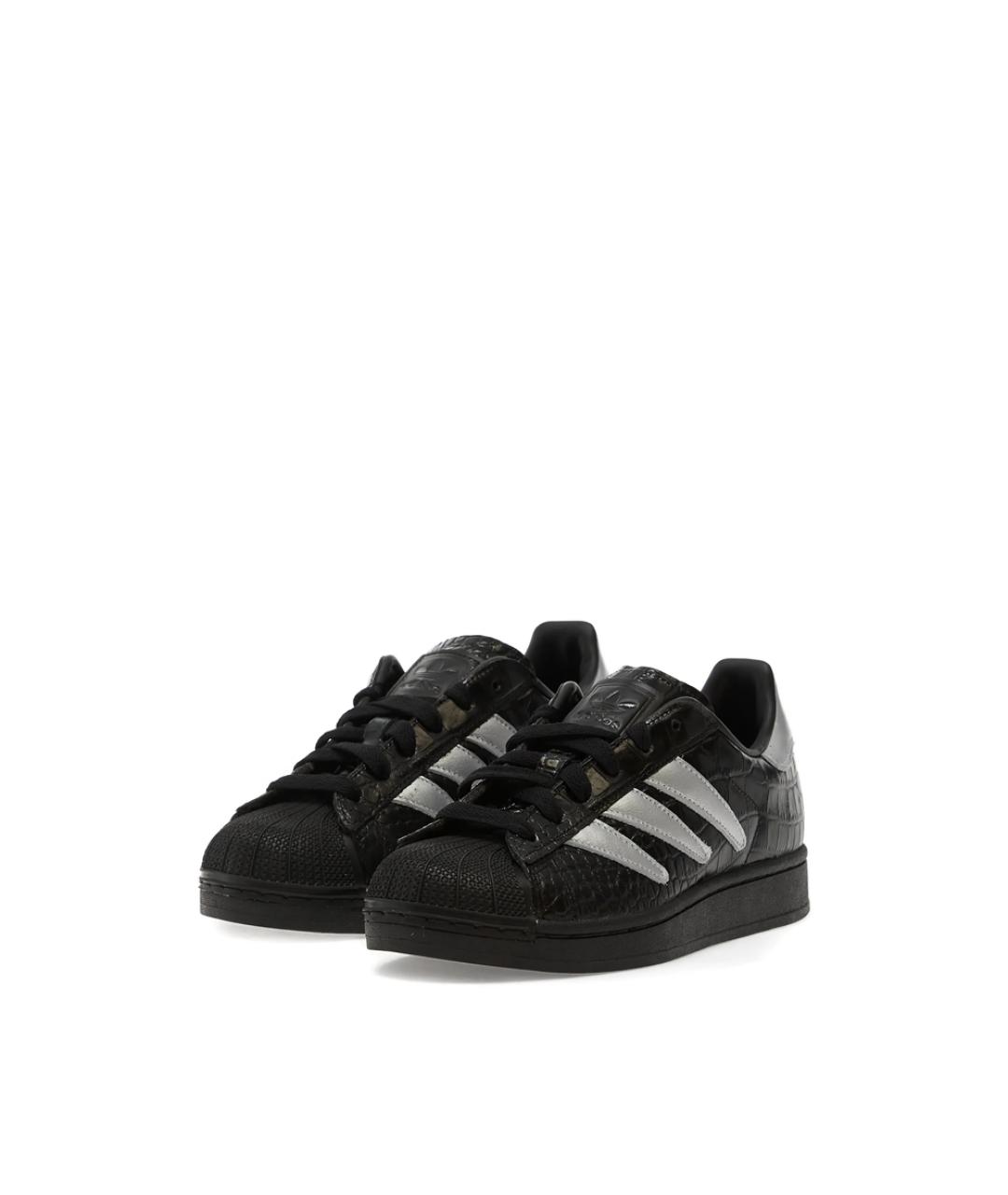 ADIDAS Черные кожаные кроссовки, фото 3