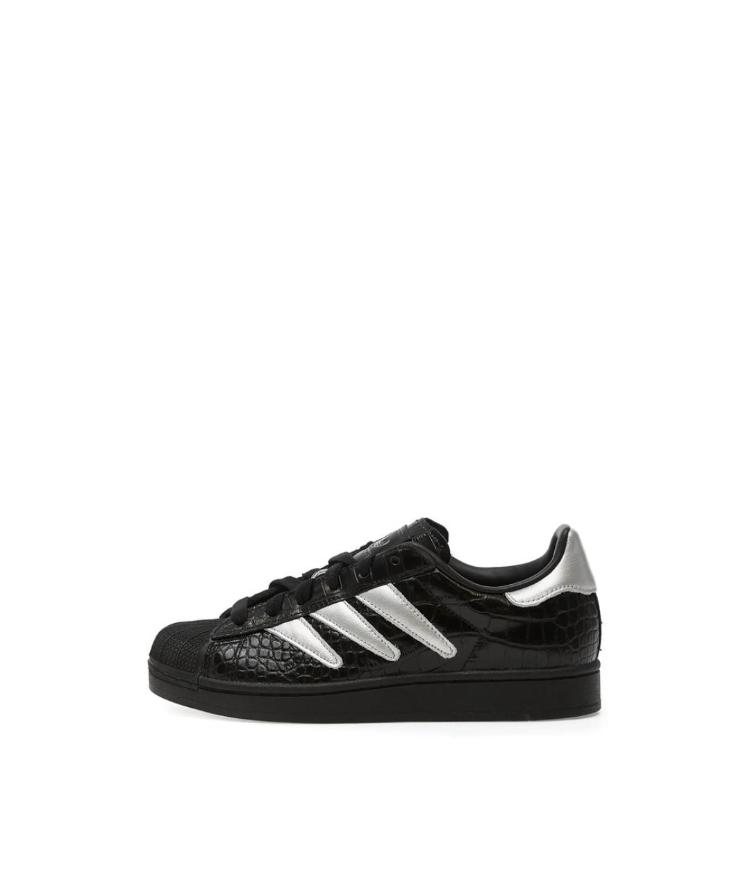 ADIDAS Черные кожаные кроссовки, фото 5