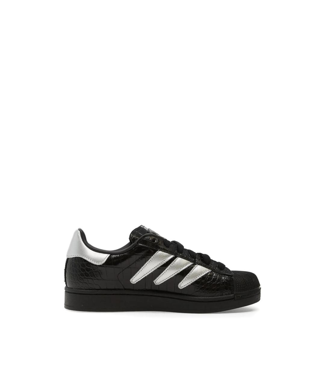 ADIDAS Черные кожаные кроссовки, фото 1