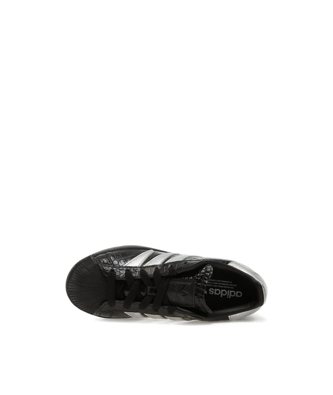 ADIDAS Черные кожаные кроссовки, фото 2
