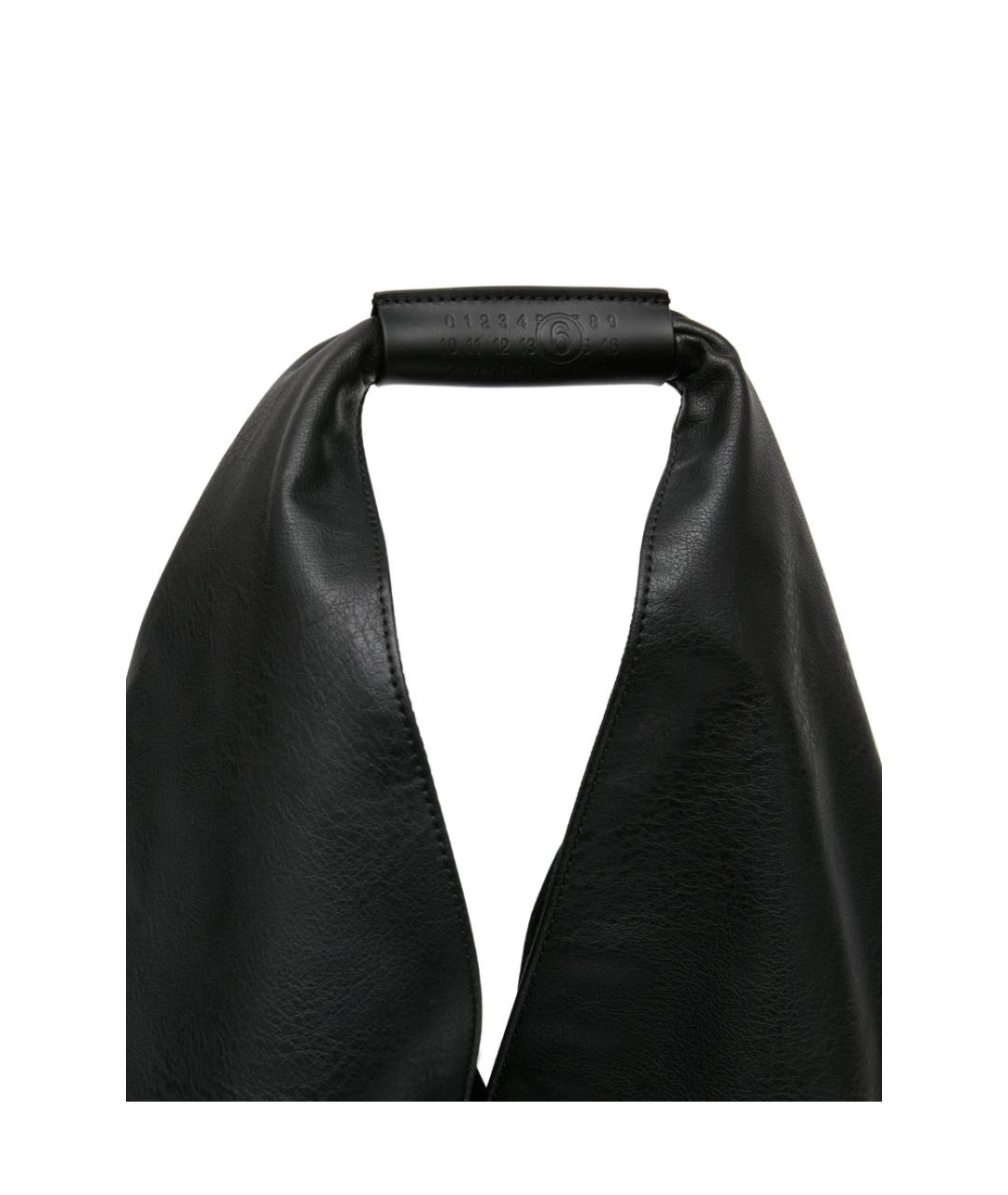 MM6 MAISON MARGIELA Черная кожаная сумка тоут, фото 5