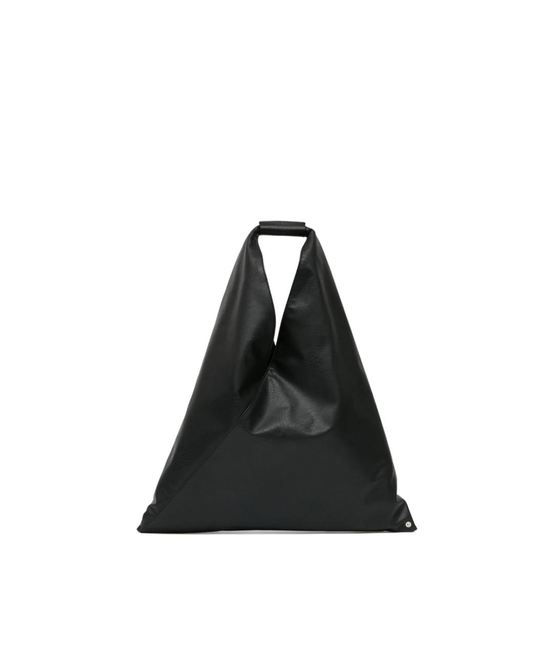 MM6 MAISON MARGIELA Черная кожаная сумка тоут, фото 1