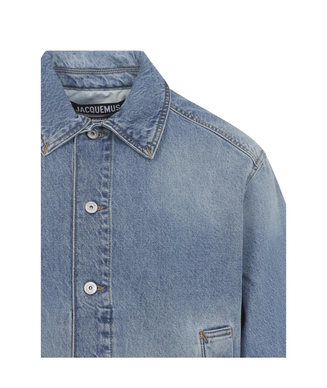 JACQUEMUS Голубая полиэстеровая куртка, фото 4