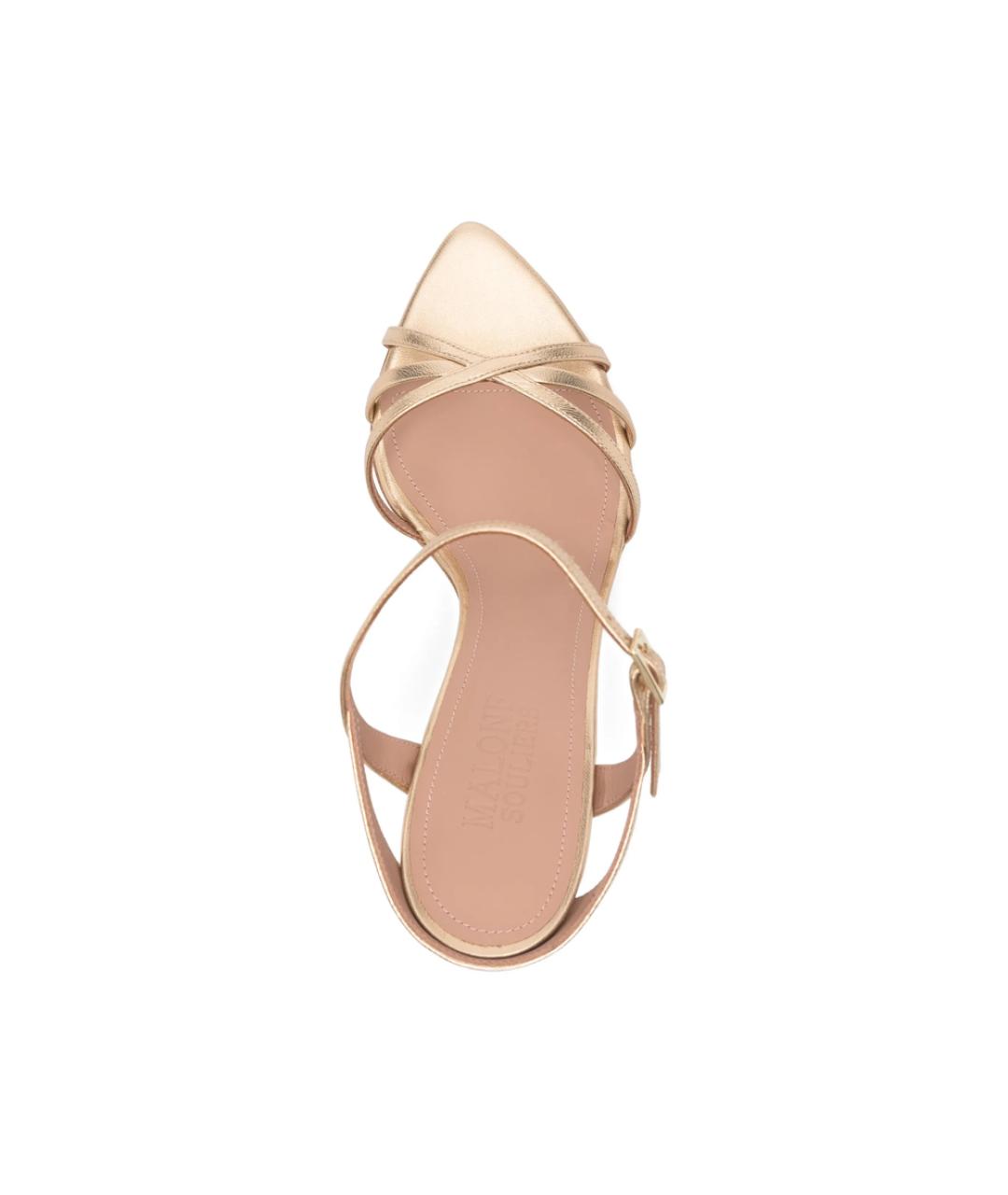 MALONE SOULIERS Золотые кожаные босоножки, фото 3