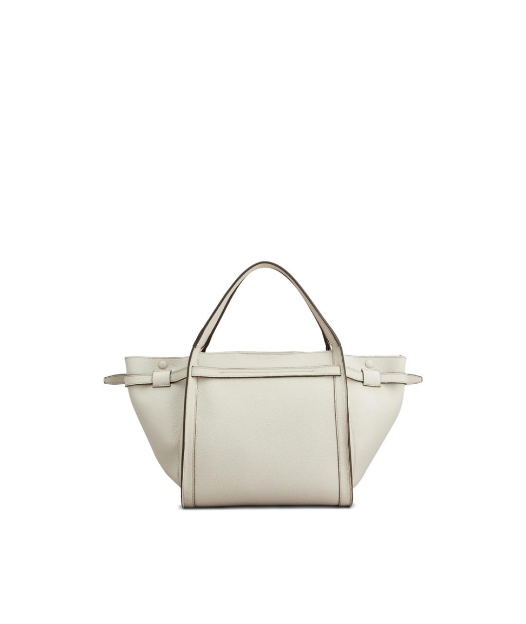 TOD'S Белая кожаная сумка тоут, фото 3