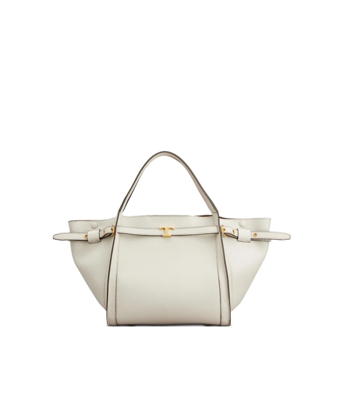TOD'S Белая кожаная сумка тоут, фото 1