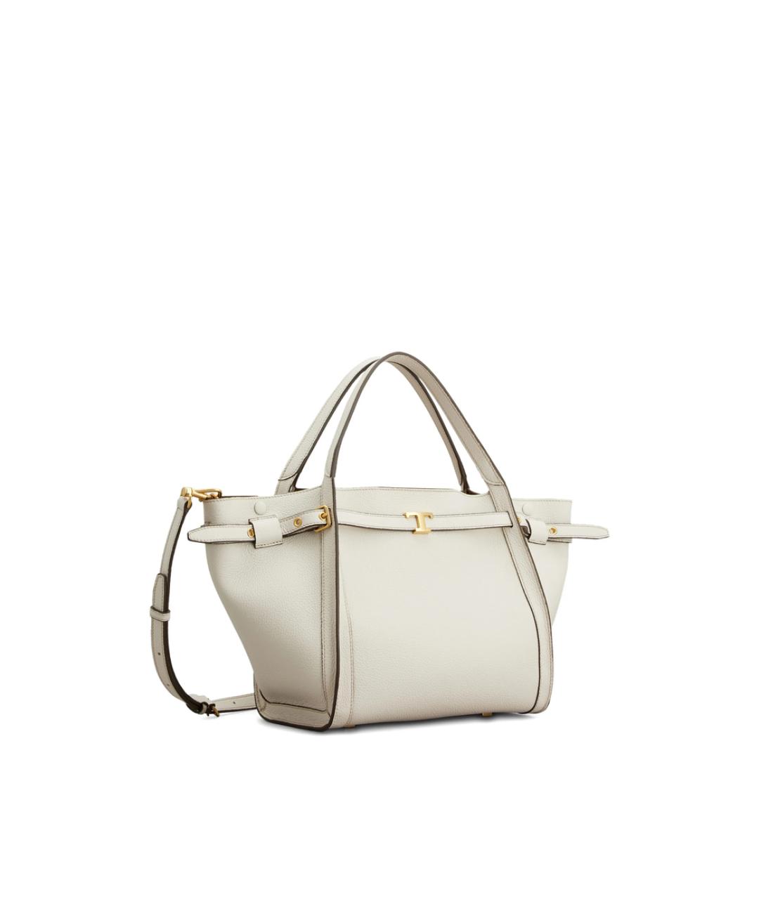 TOD'S Белая кожаная сумка тоут, фото 4