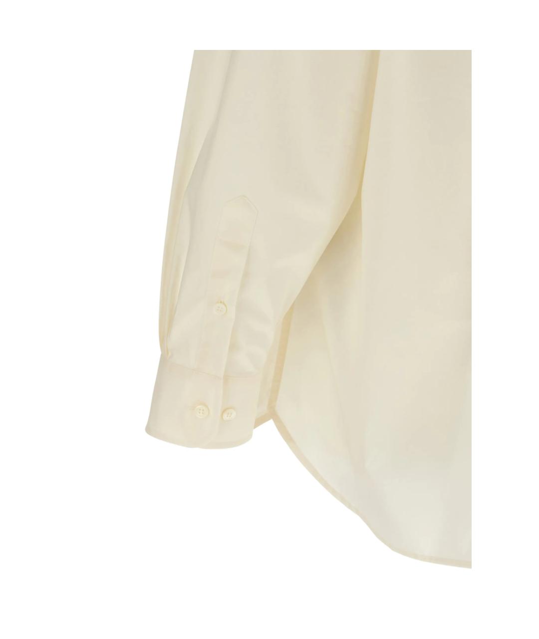 MM6 MAISON MARGIELA Бежевая хлопковая классическая рубашка, фото 2