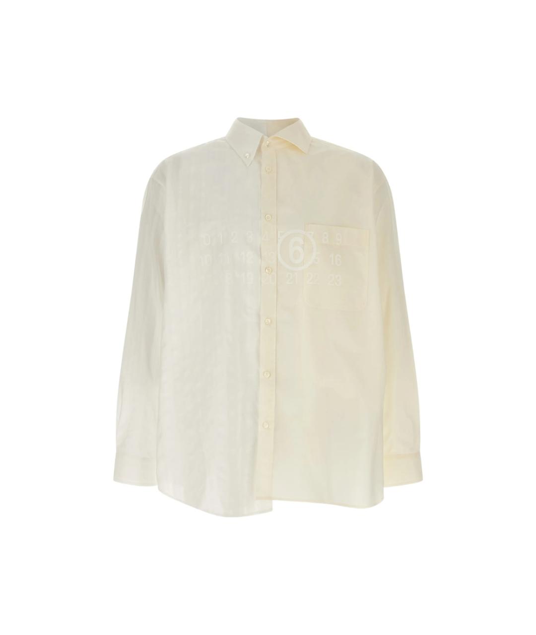 MM6 MAISON MARGIELA Бежевая хлопковая классическая рубашка, фото 1