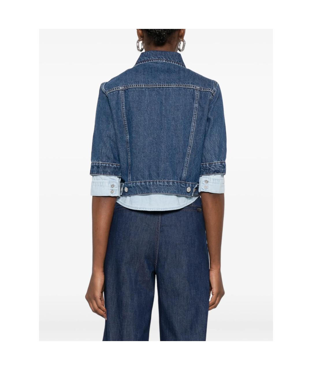 7 FOR ALL MANKIND Синяя хлопковая куртка, фото 4
