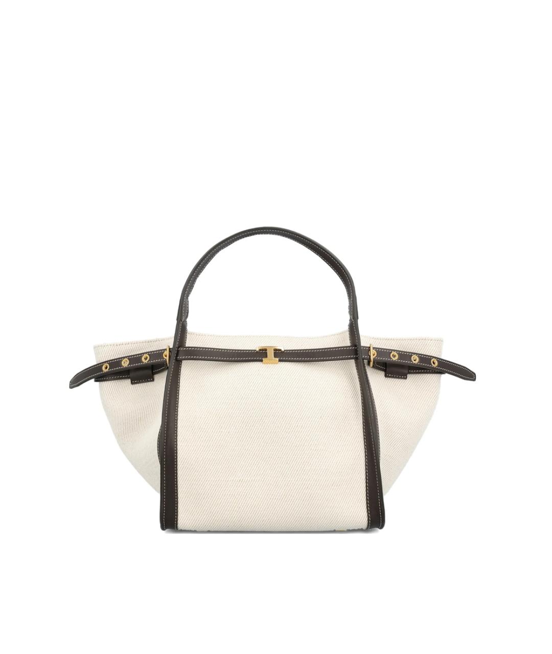TOD'S Белая тканевая сумка тоут, фото 1