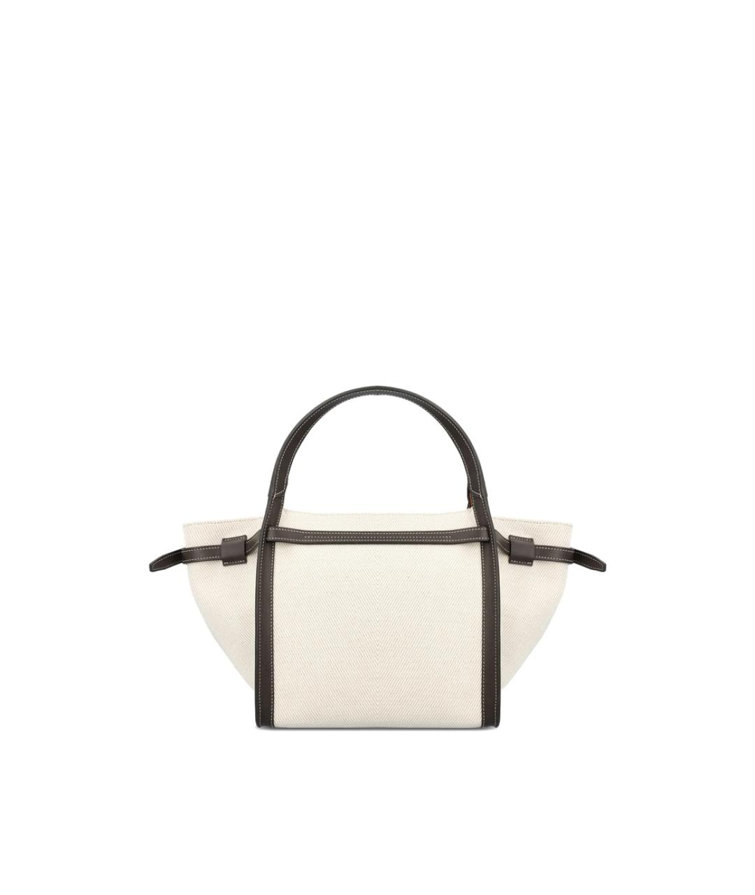 TOD'S Белая тканевая сумка тоут, фото 3
