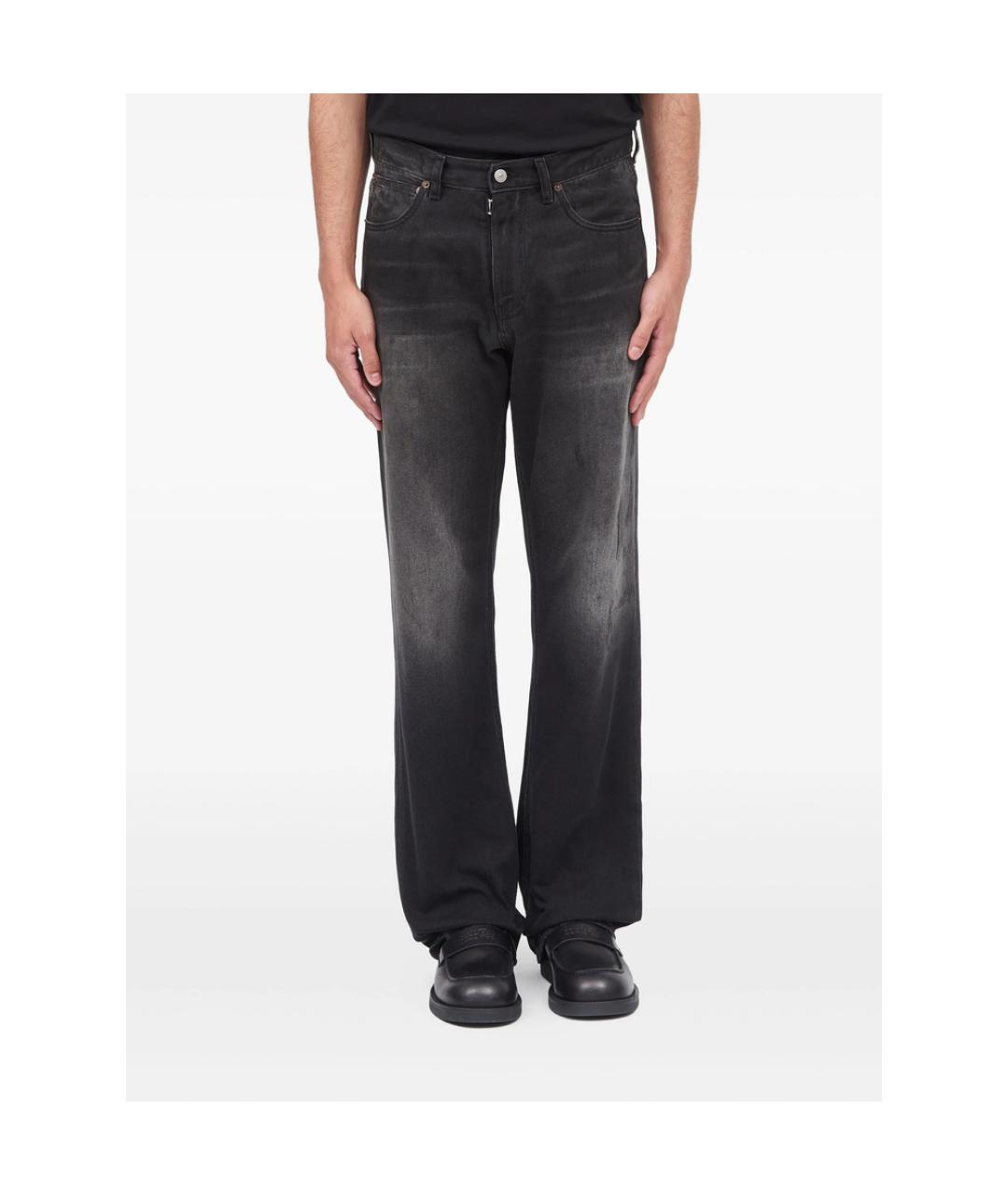 MM6 MAISON MARGIELA Черные хлопковые прямые джинсы, фото 4