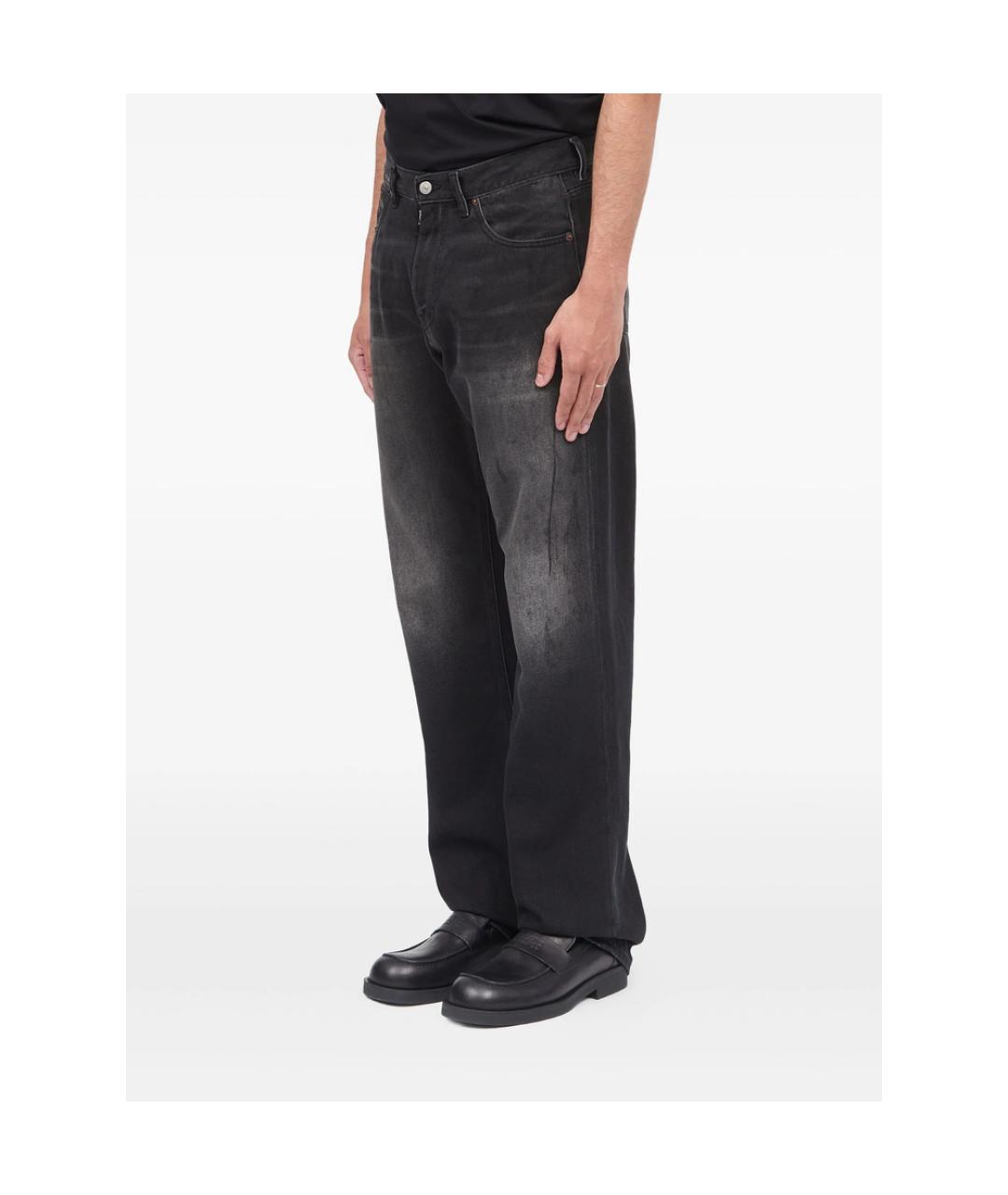 MM6 MAISON MARGIELA Черные хлопковые прямые джинсы, фото 3