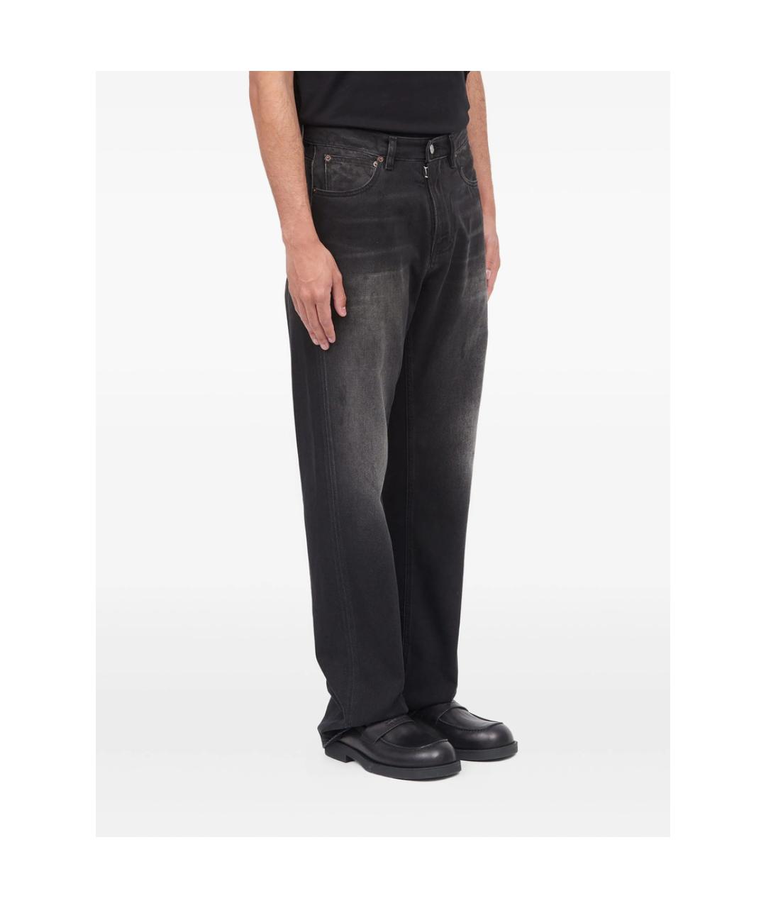 MM6 MAISON MARGIELA Черные хлопковые прямые джинсы, фото 5