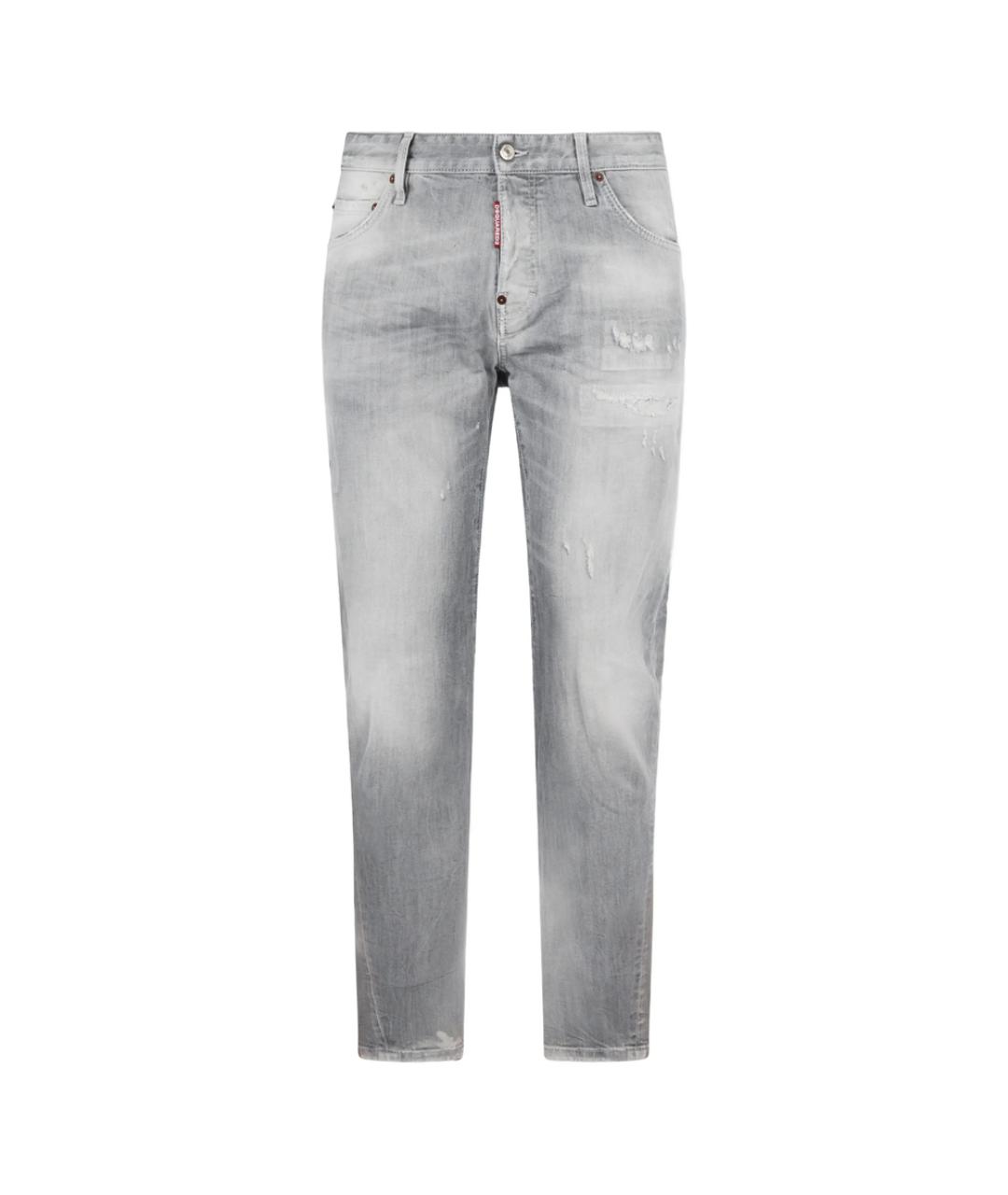 DSQUARED2 Серые хлопковые прямые джинсы, фото 1