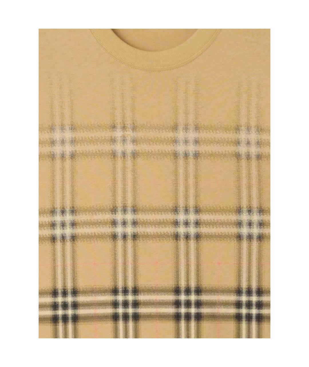 BURBERRY Бежевая хлопковая футболка, фото 2