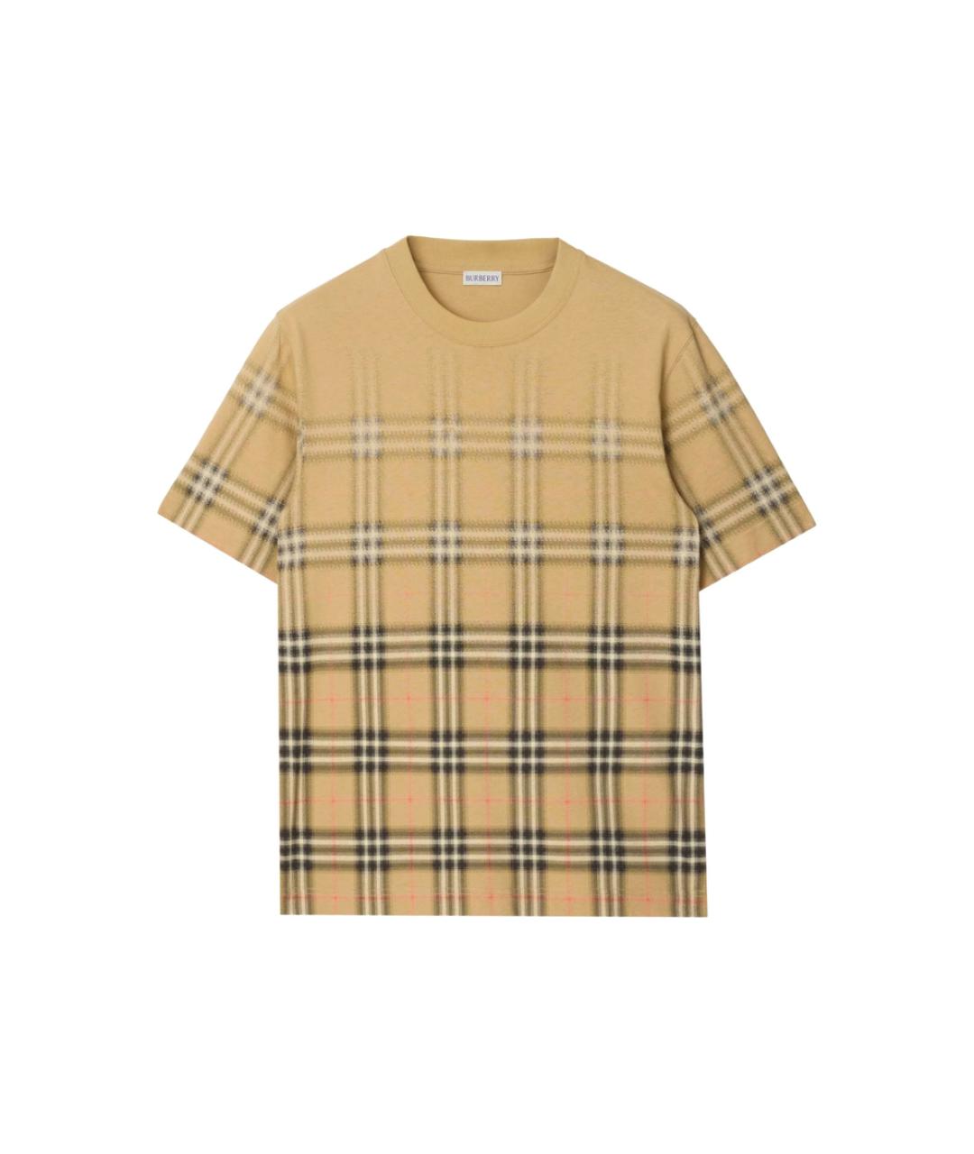 BURBERRY Бежевая хлопковая футболка, фото 1