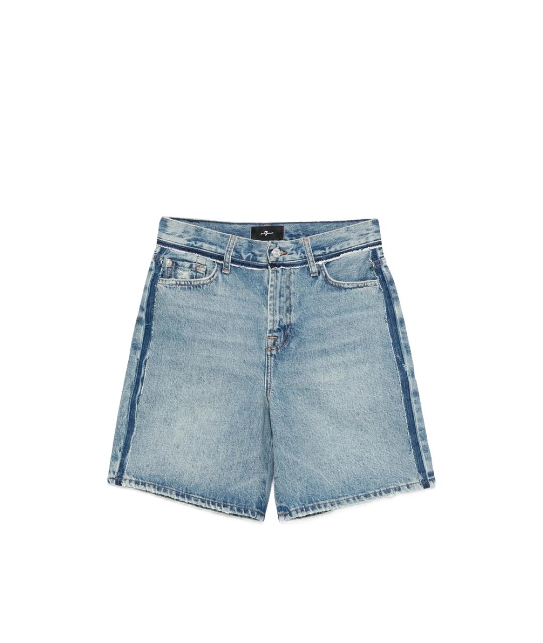 7 FOR ALL MANKIND Голубые хлопковые шорты, фото 1