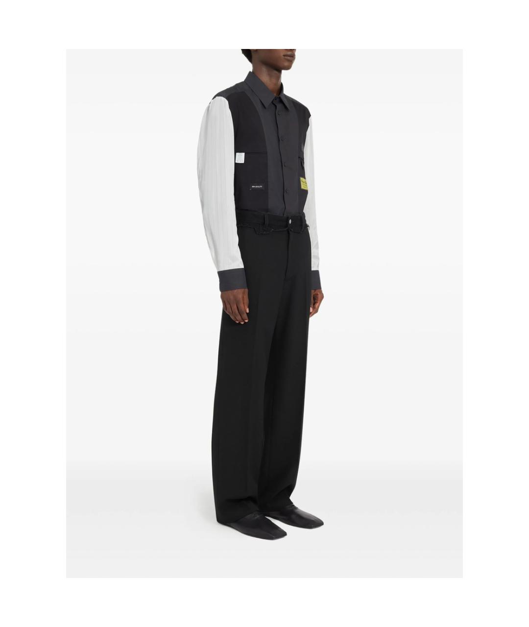 MM6 MAISON MARGIELA Черные полиэстеровые повседневные брюки, фото 5