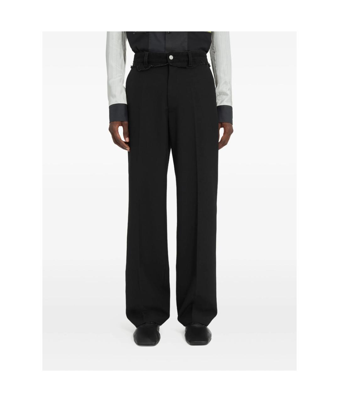 MM6 MAISON MARGIELA Черные полиэстеровые повседневные брюки, фото 4