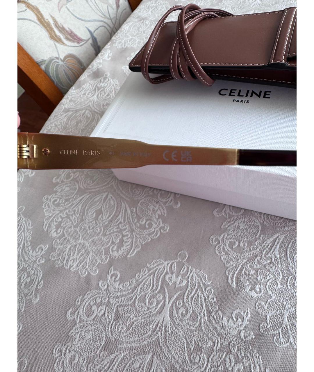 CELINE Золотые металлические солнцезащитные очки, фото 5