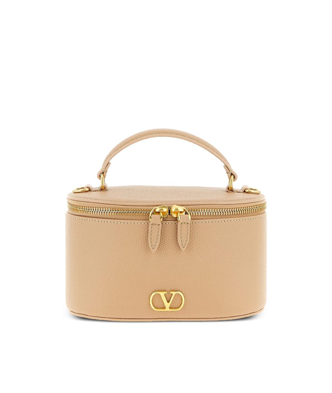 VALENTINO Бежевая кожаная сумка через плечо, фото 1