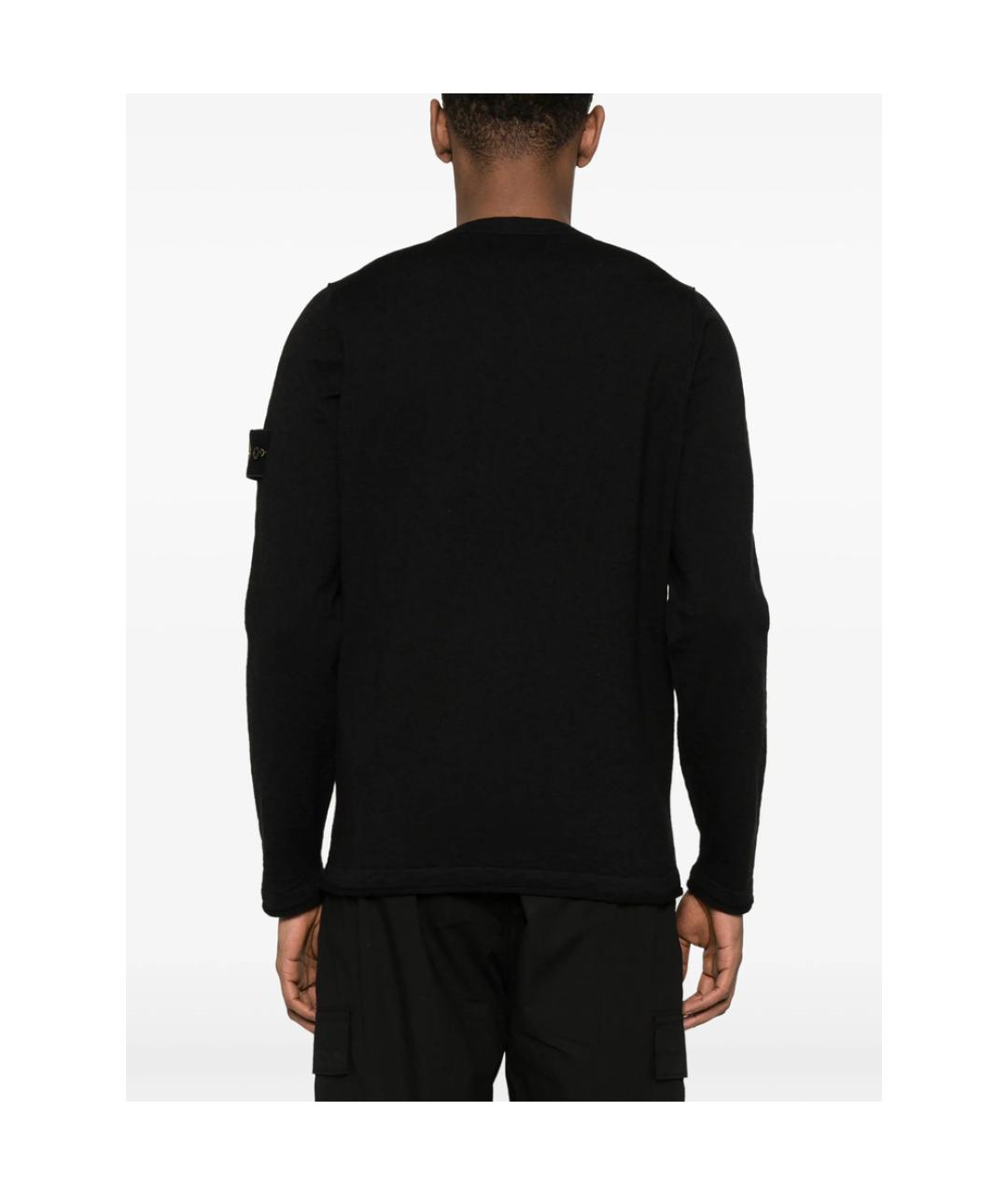 STONE ISLAND Черный хлопковый джемпер / свитер, фото 5
