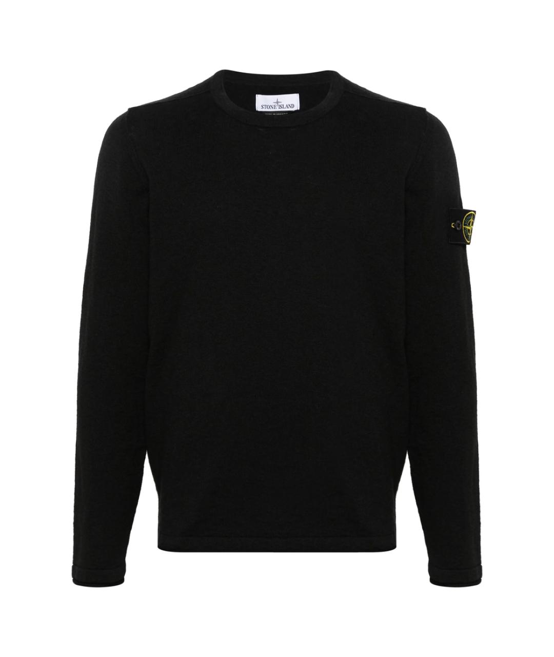 STONE ISLAND Черный хлопковый джемпер / свитер, фото 1