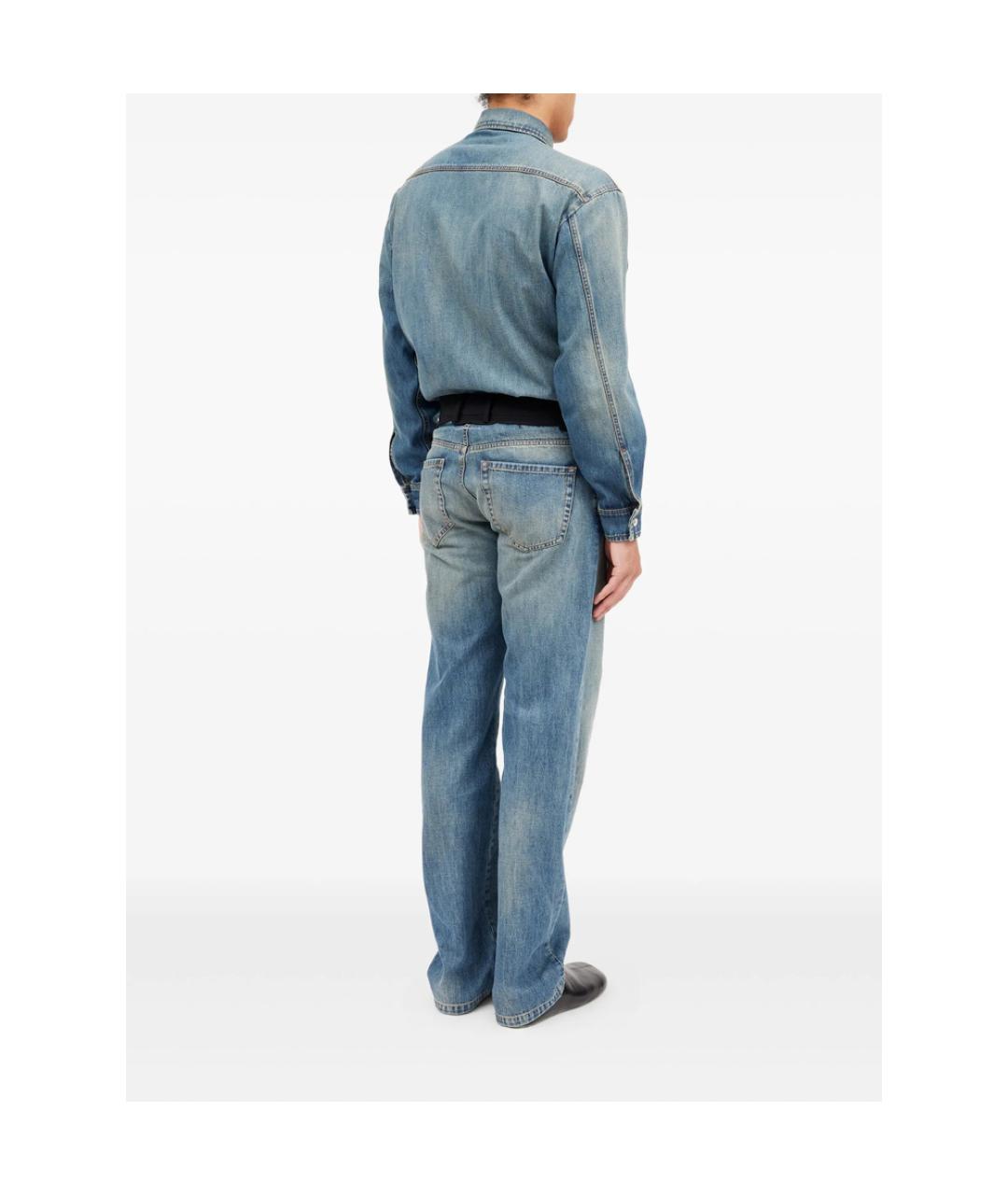 MM6 MAISON MARGIELA Синие хлопковые прямые джинсы, фото 3
