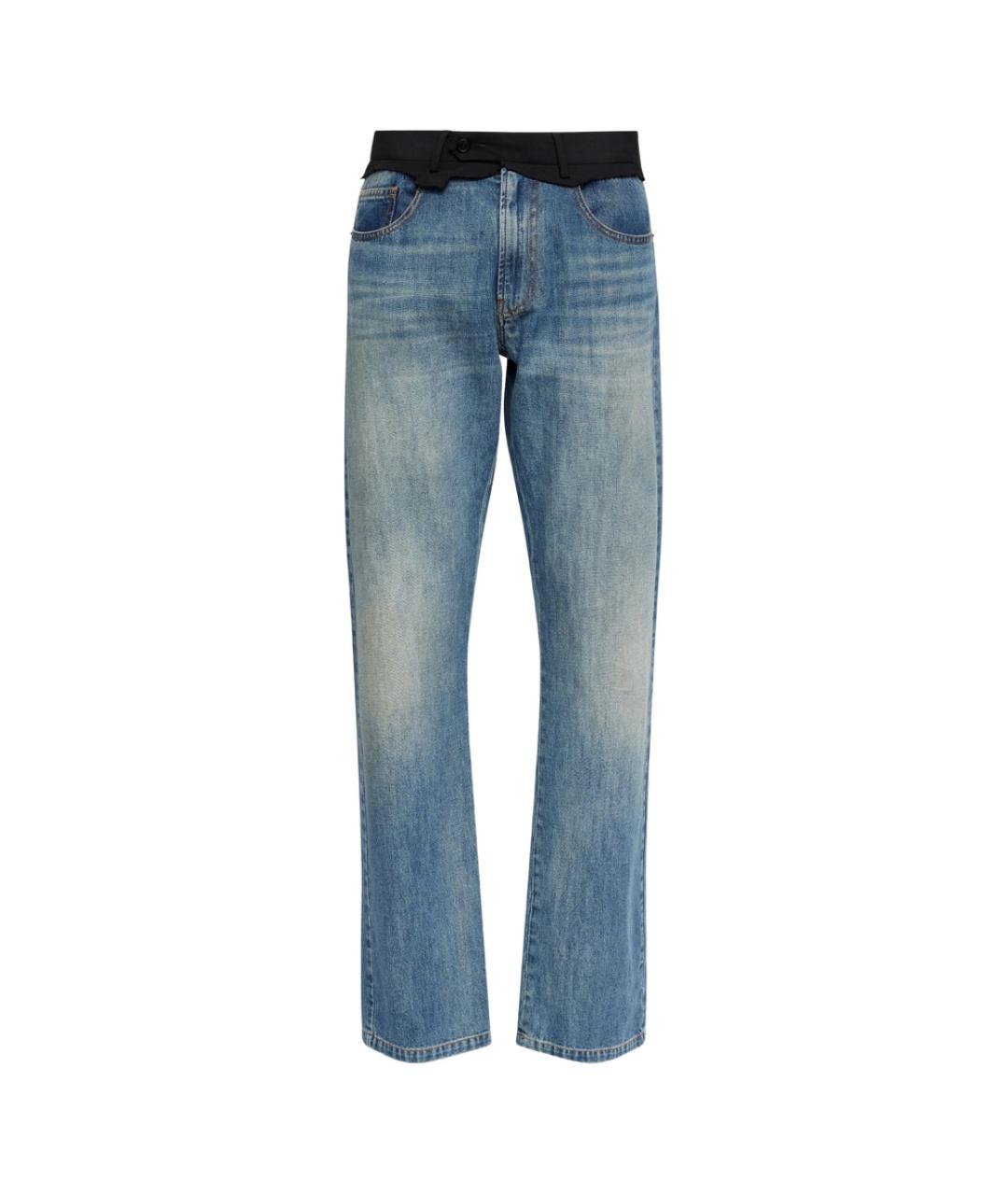 MM6 MAISON MARGIELA Синие хлопковые прямые джинсы, фото 5