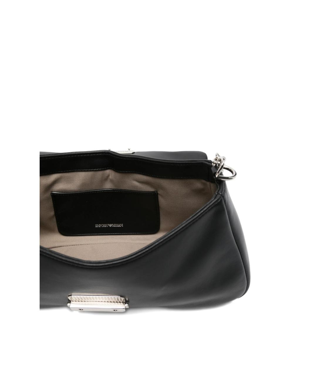EMPORIO ARMANI Черная кожаная сумка через плечо, фото 4