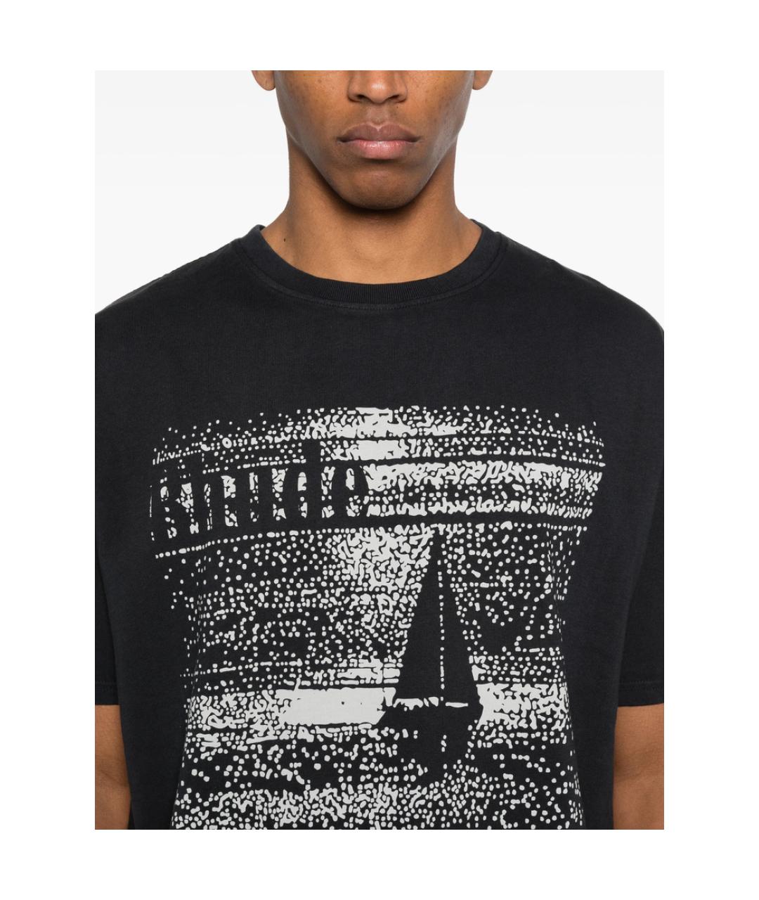 RHUDE Черная хлопковая футболка, фото 5