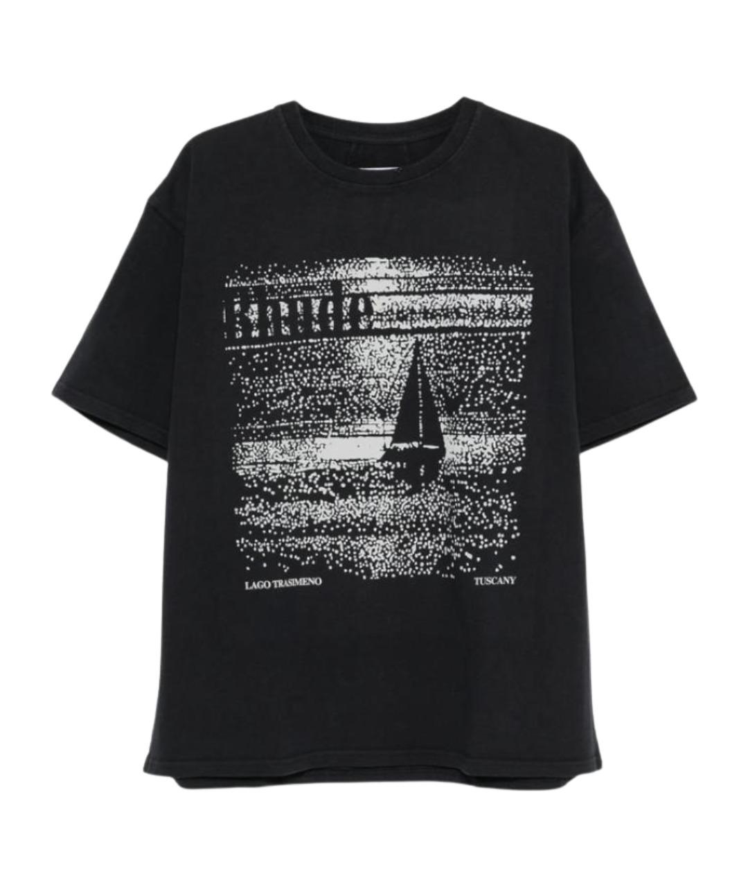 RHUDE Черная хлопковая футболка, фото 1