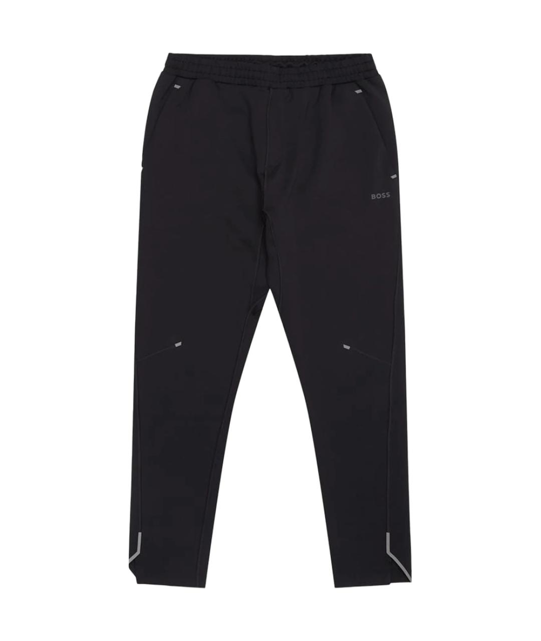 HUGO BOSS Черные полиэстеровые повседневные брюки, фото 1