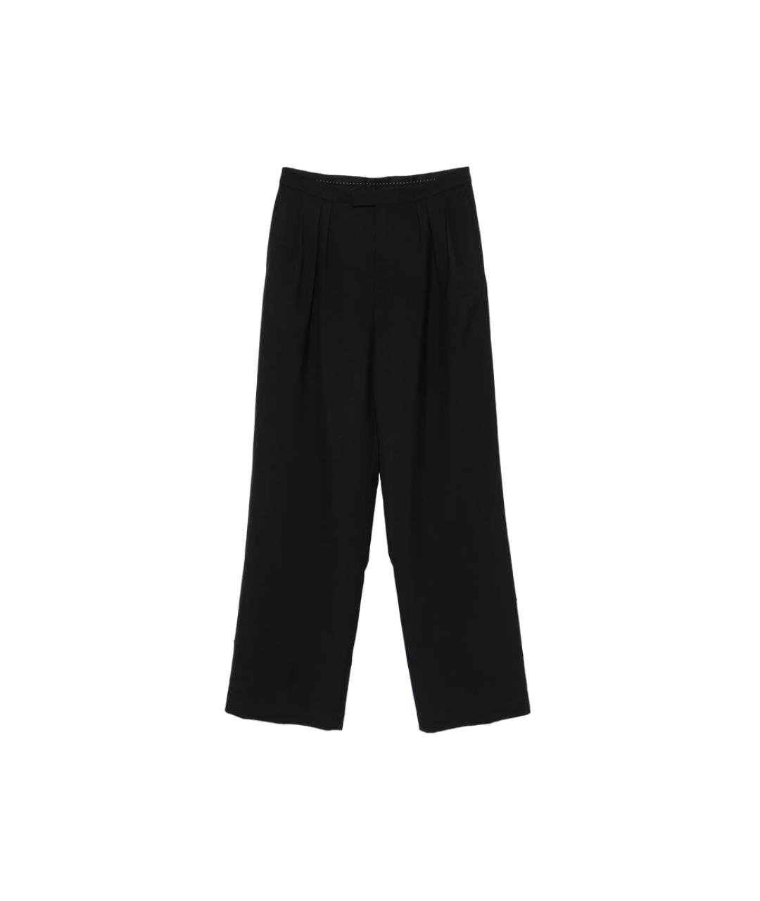 DRIES VAN NOTEN Черные шерстяные повседневные брюки, фото 1
