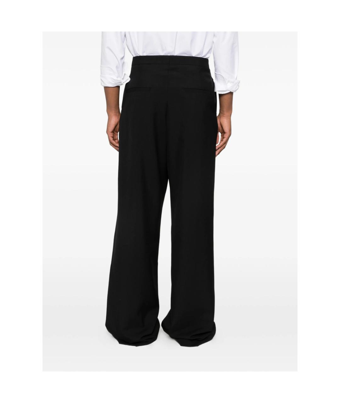 DRIES VAN NOTEN Черные шерстяные повседневные брюки, фото 2