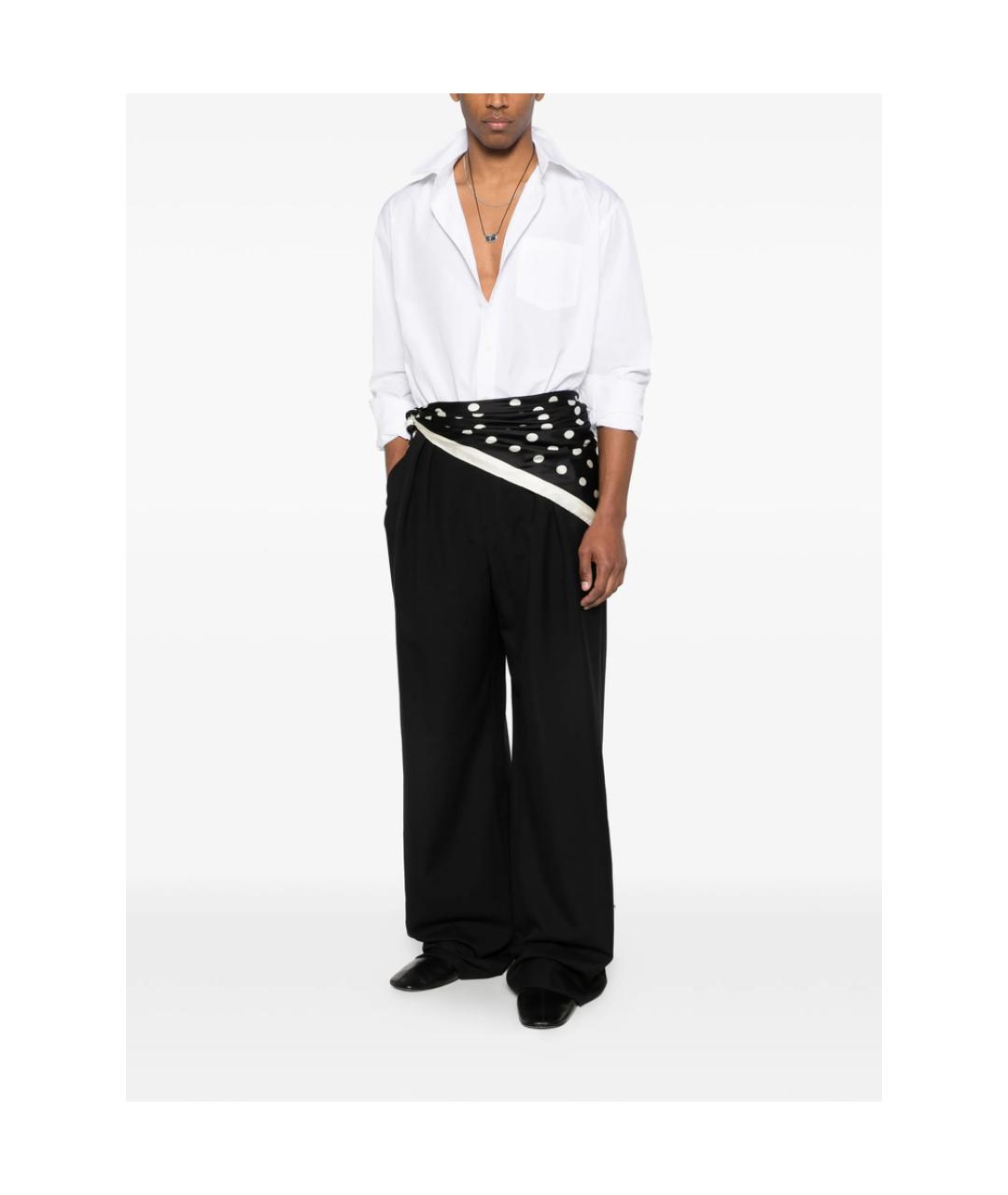 DRIES VAN NOTEN Черные шерстяные повседневные брюки, фото 3