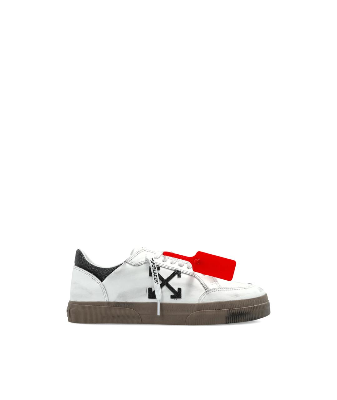 OFF-WHITE Белые кожаные низкие кроссовки / кеды, фото 1