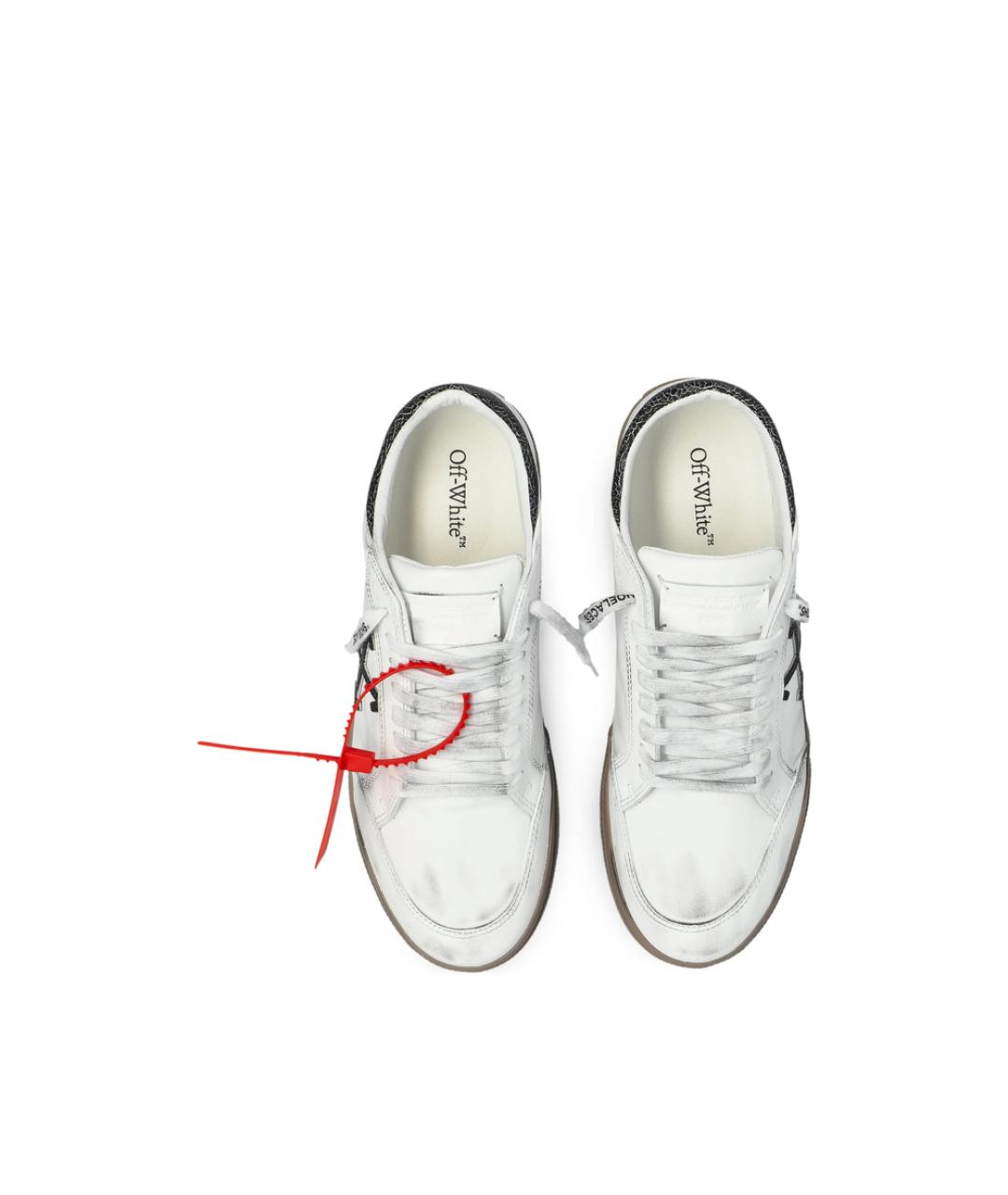 OFF-WHITE Белые кожаные низкие кроссовки / кеды, фото 4