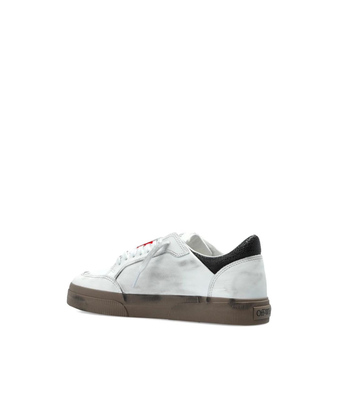 OFF-WHITE Белые кожаные низкие кроссовки / кеды, фото 2