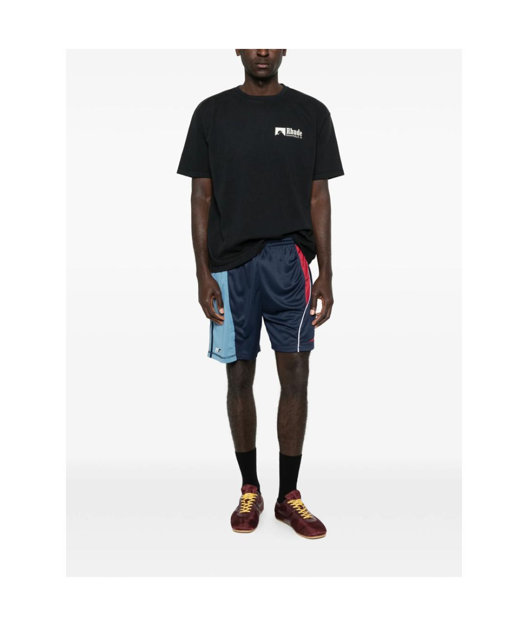 RHUDE Черная хлопковая футболка, фото 2