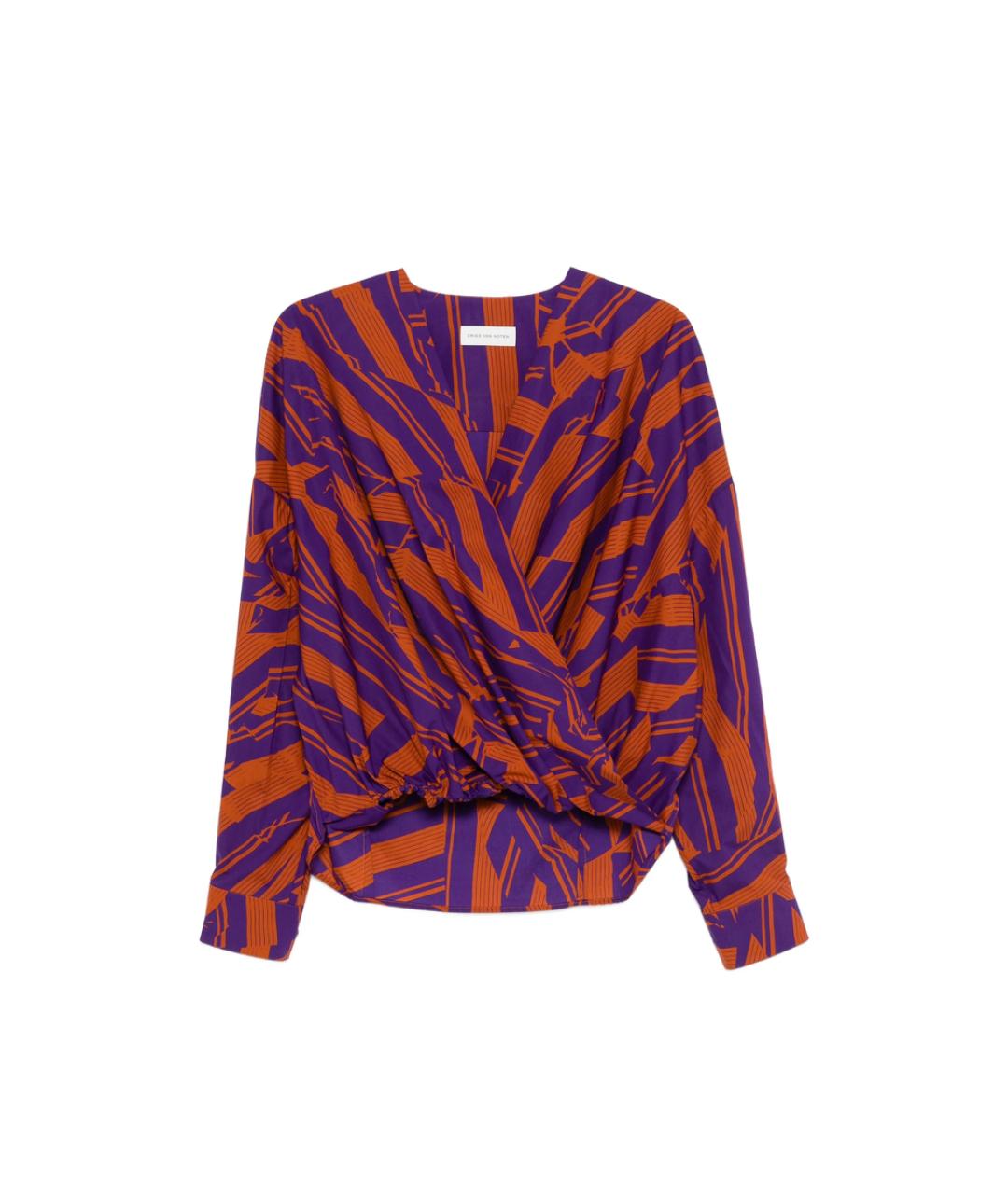 DRIES VAN NOTEN Фиолетовая хлопковая блузы, фото 1